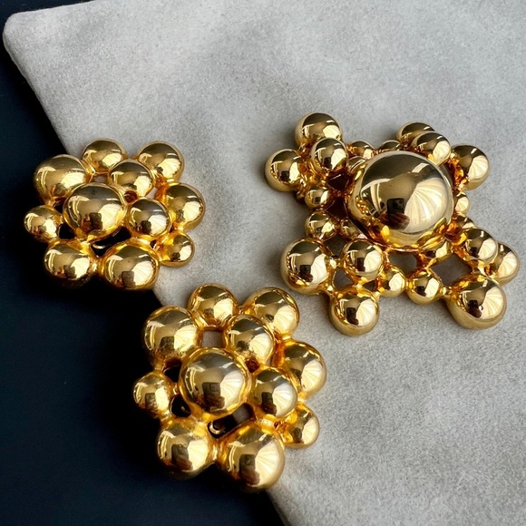 Gem-Craft Gold Bubble Brooch Set - Picture 8 of 12